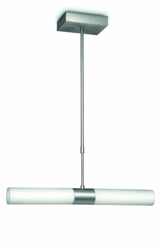 

Энергосберегающий подвесной светильник, 2 лампочки. 230 В, 11 Вт, 2700 К, теплое белое стекло, матовый алюминий Philips, серебро