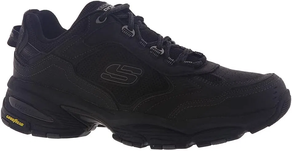 Мужские кроссовки Skechers 237445-tpbk, Black Leather Black Mesh Pu Black Trim — фото 2