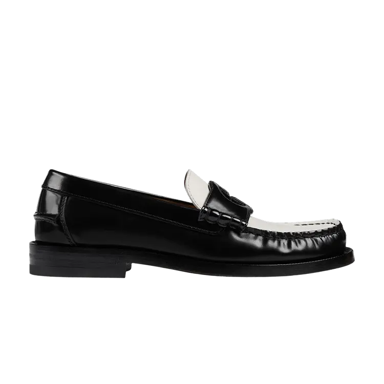 Кроссовки Gucci Wmns Loafer Interlocking G Cut-Out - Black White, черный