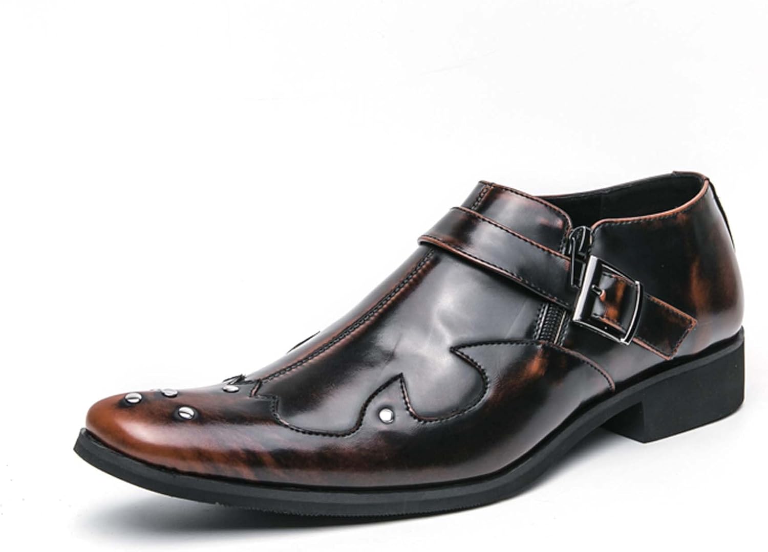 

Мужские классические деловые туфли с острым носком, винтажные офисные туфли к костюму, смокингу или свадьбе, подходящие для повседневной работы, деловых встреч и выпускного вечера Generic, коричневый