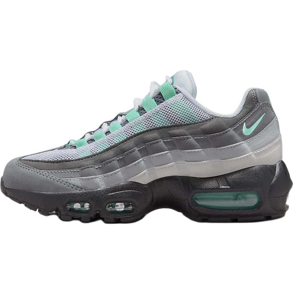 

Air Max 95 Детская повседневная обувь для начальной школы, кроссовки, кроссовки Nike, белый/серый/зеленый