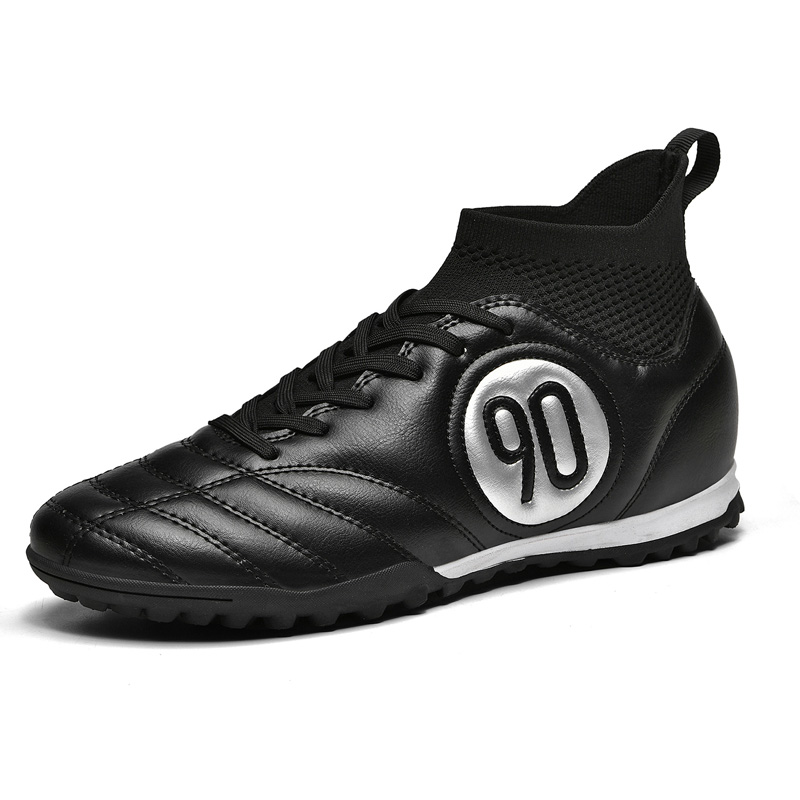 

WEJIESS Унисекс футбольные бутсы высокие черные для искусственного покрытия, цвет Black Turf