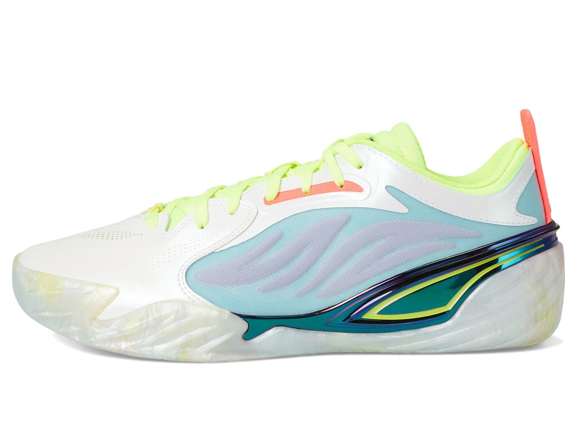 Туфли PUMA All-Pro Nitro Elite Basketball Shoess, цвет Light Aqua/Yellow Alert — фото 4