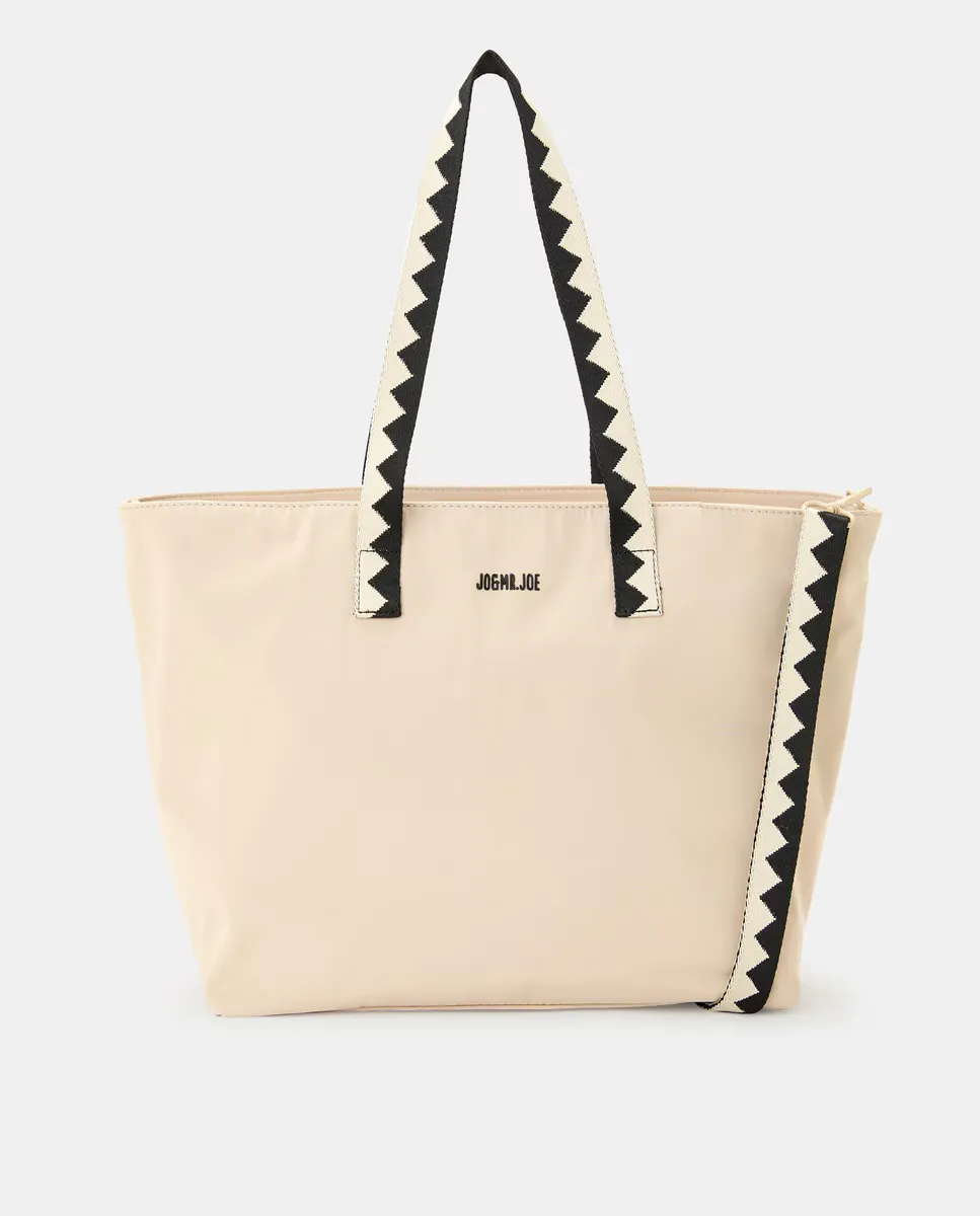 

Нейлоновый шоппер с несколькими ручками Jo & Mr. Joe, кремово-белый