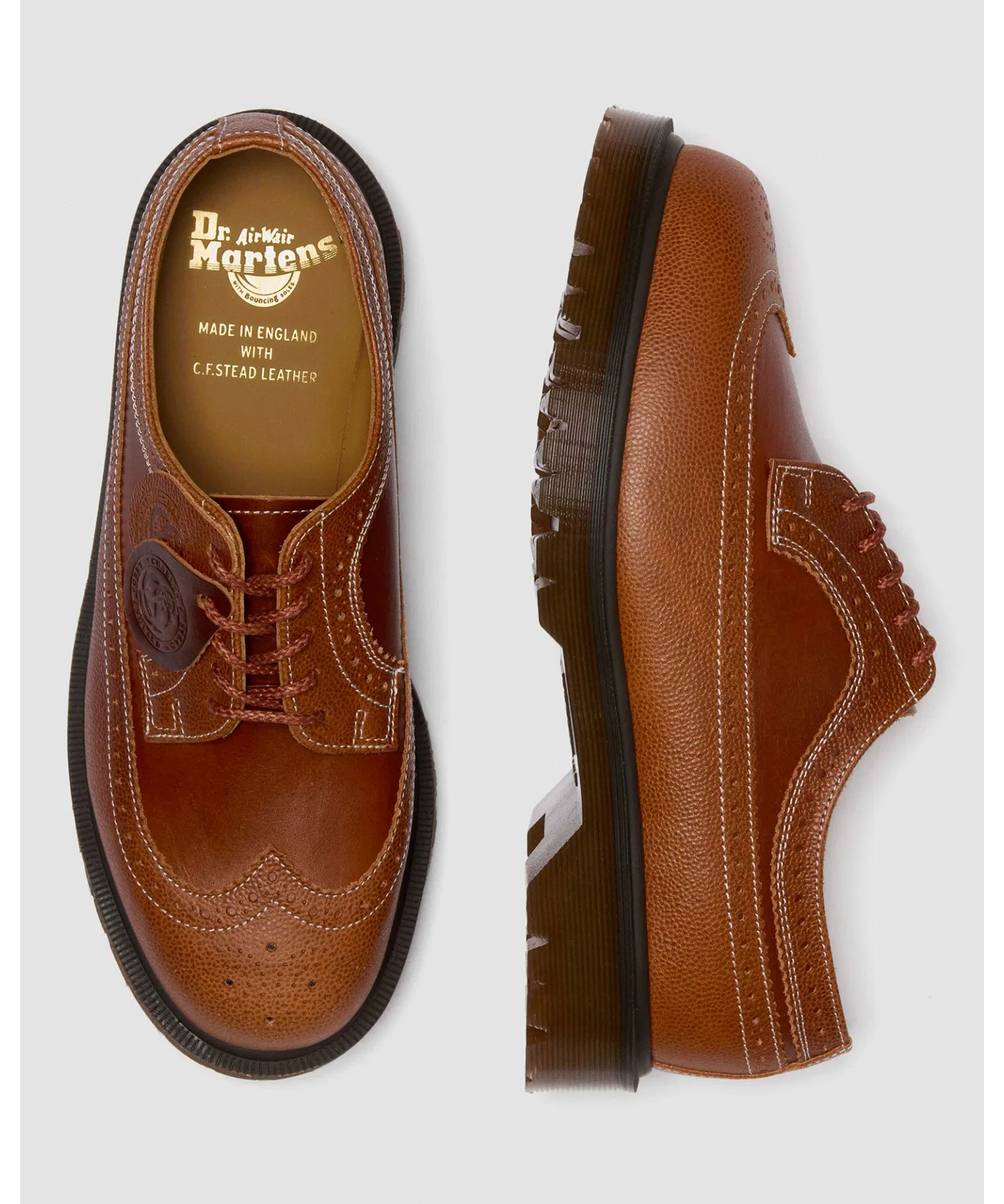 Мужские/женские ботинки броги Dr. Martens MIE из кожи Westminster коричневые — фото 2