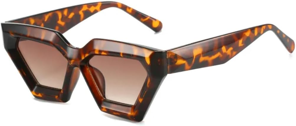 

Солнцезащитные очки для мужчин и женщин - защита UV400 - оправа "кошачий глаз" в маленькой оправе с цветными линзами для занятий спортом на открытом воздухе и вождения DSVIGF, Leopard