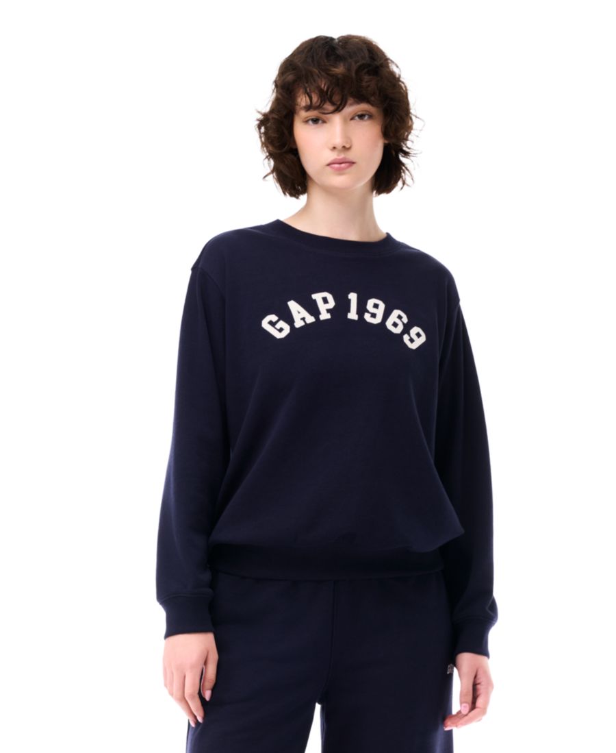 

Женская футболка с круглым вырезом из французского махрового трикотажа GAP, Navy Uniform, Синий, Женская футболка с круглым вырезом из французского махрового трикотажа GAP, Navy Uniform