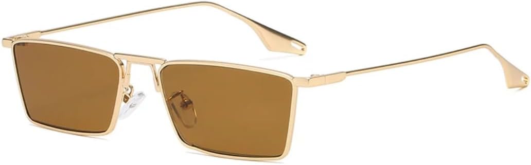 

Солнцезащитные очки с защитой UV400 | Линзы в стиле панк, металлическая оправа | Для женщин и мужчин, для занятий спортом на открытом воздухе и вождения DSVIGF, Gold-brown