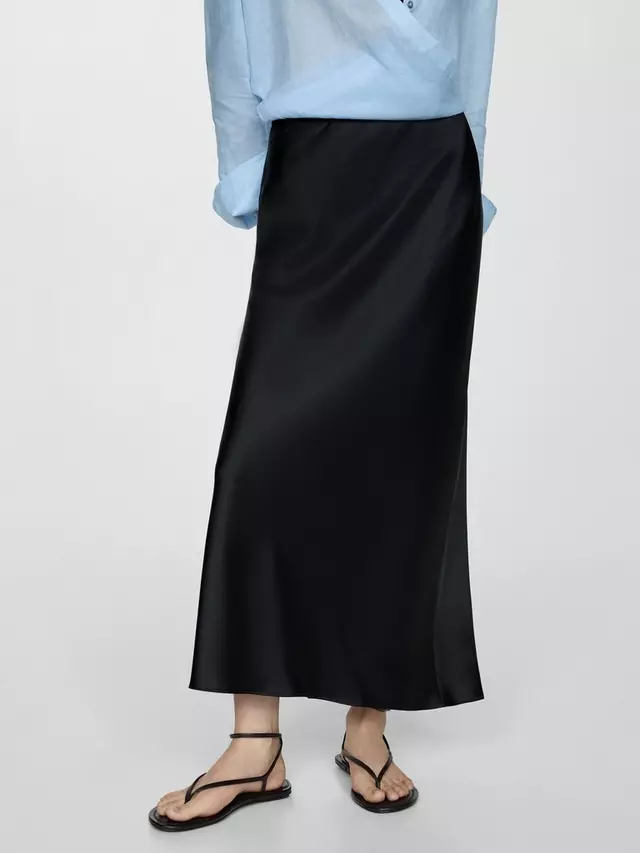 

Юбка Mango Mia Satin Slip, черный
