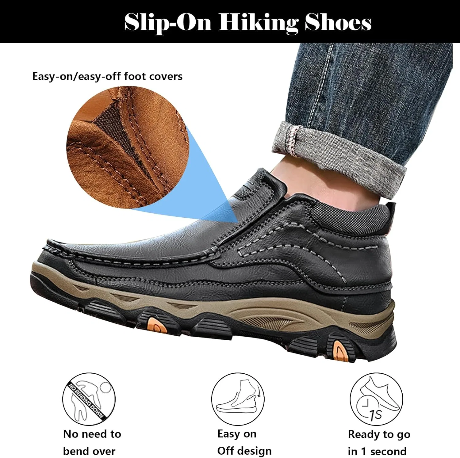 Мужские водонепроницаемые ботинки для походов, коричневый NATLEAD — фото 2