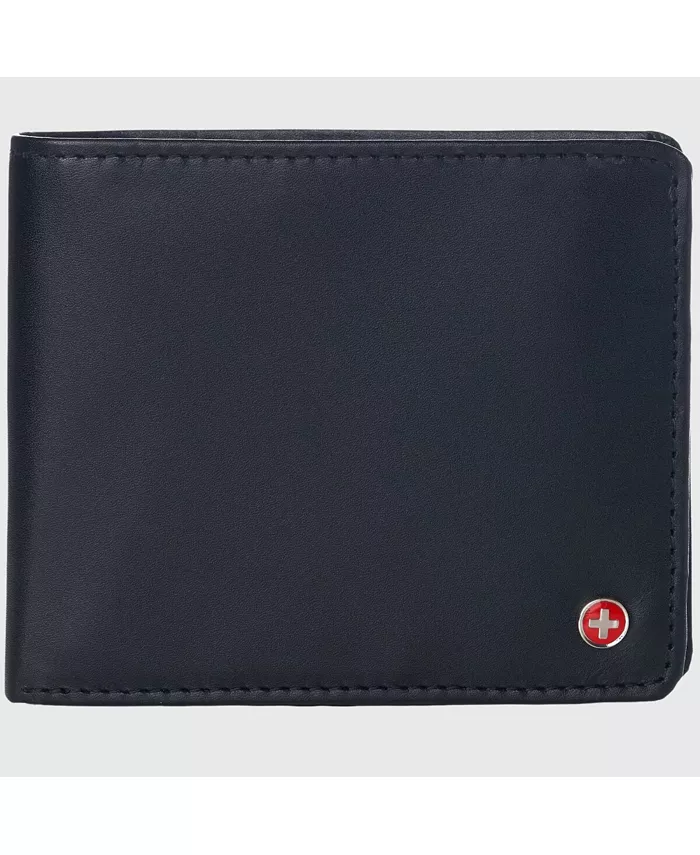 

Мужской кошелек Deluxe Capacity Hybrid Bifold Flipout ID Window с RFID-защитой Alpine Swiss, черный