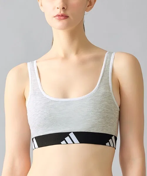 Спортсменка Adidas Basic серия хлопковая с вставками из полиэстера, бежевая — фото 2
