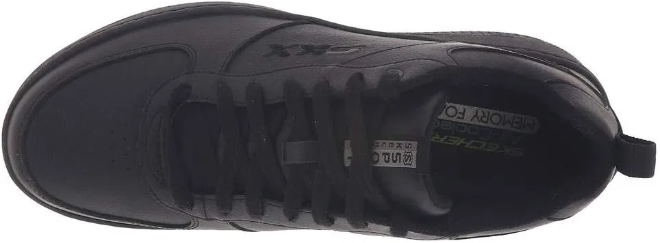Кроссовки Skechers Boys' Sport Court 92, Black Leather Black Trim — фото 3