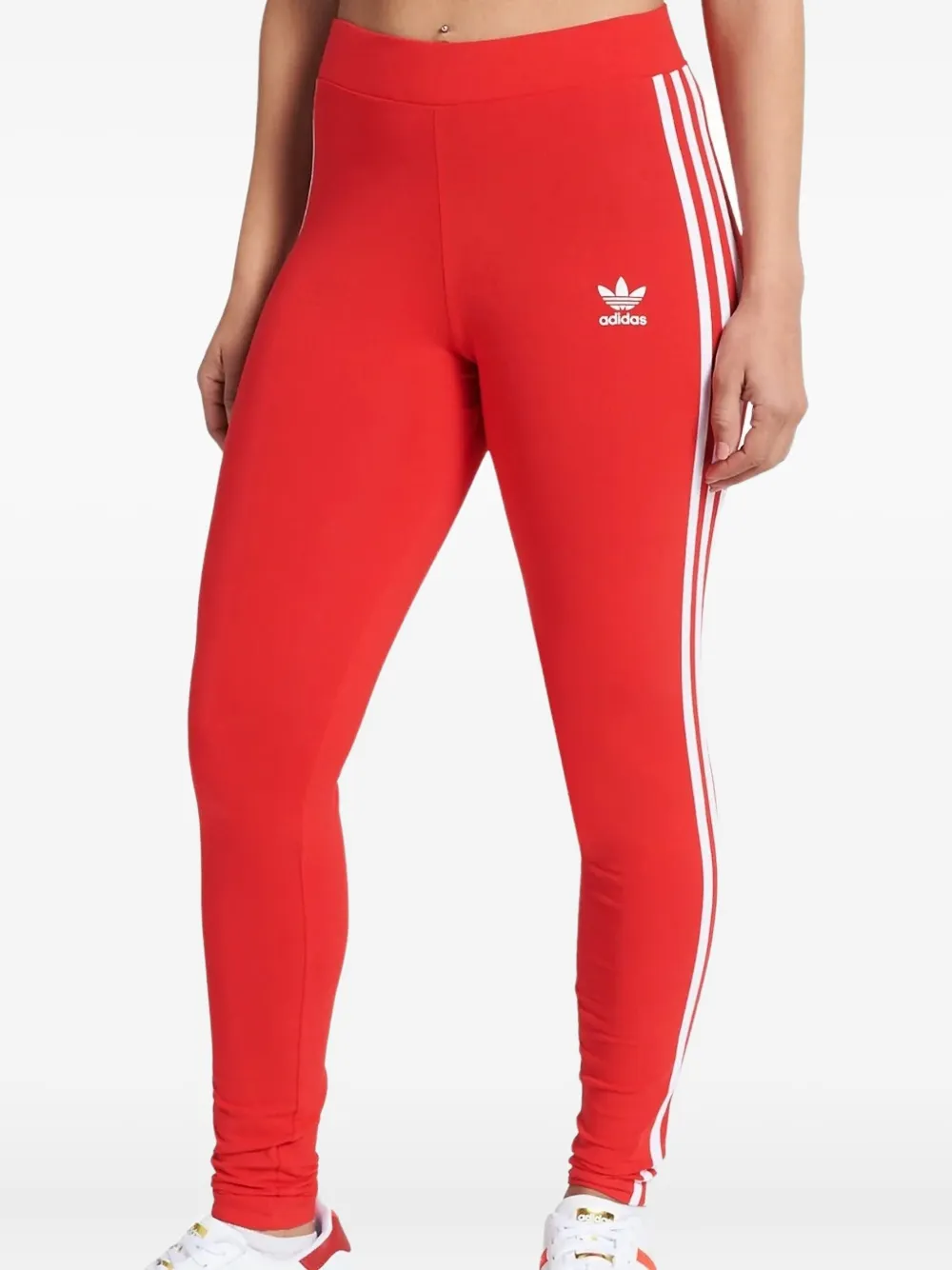 

Леггинсы с тремя полосками adidas, красный