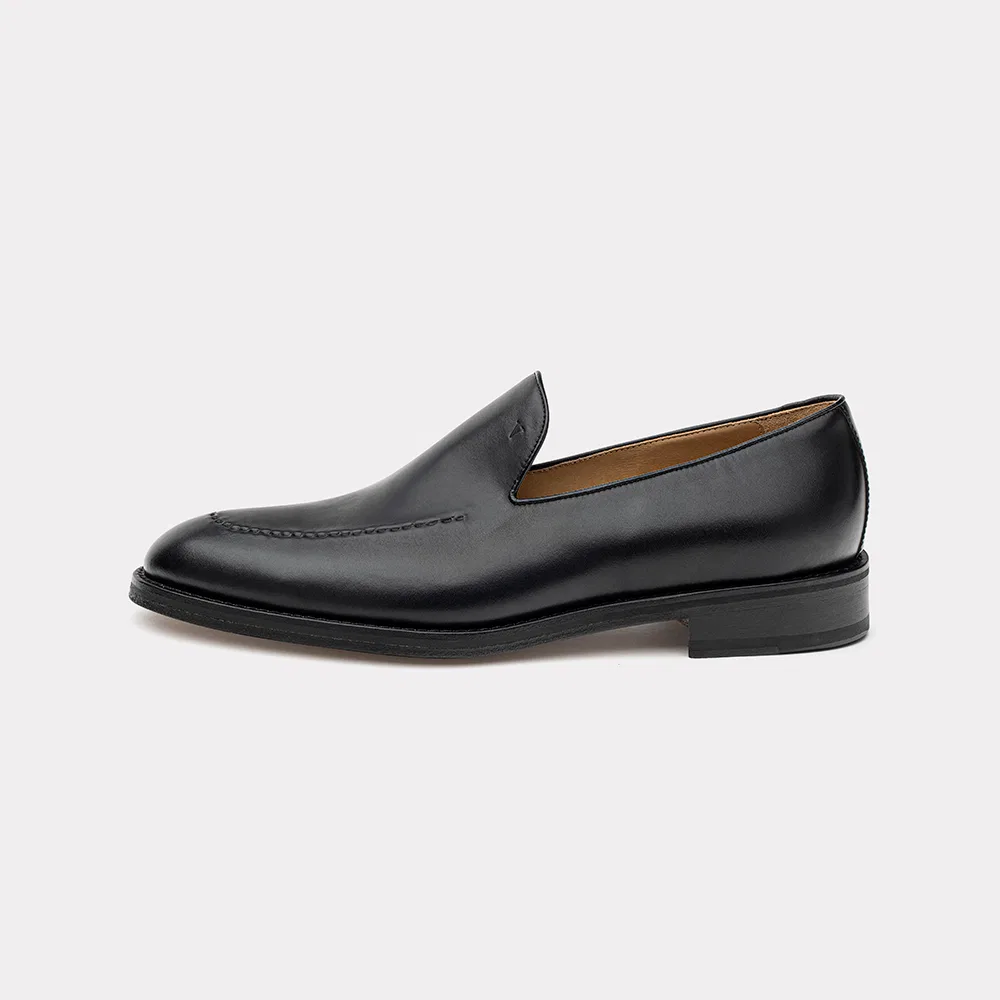Мужские лоферы U-Tip Skin Stitch Hole Cut чёрные от Charlse Votum