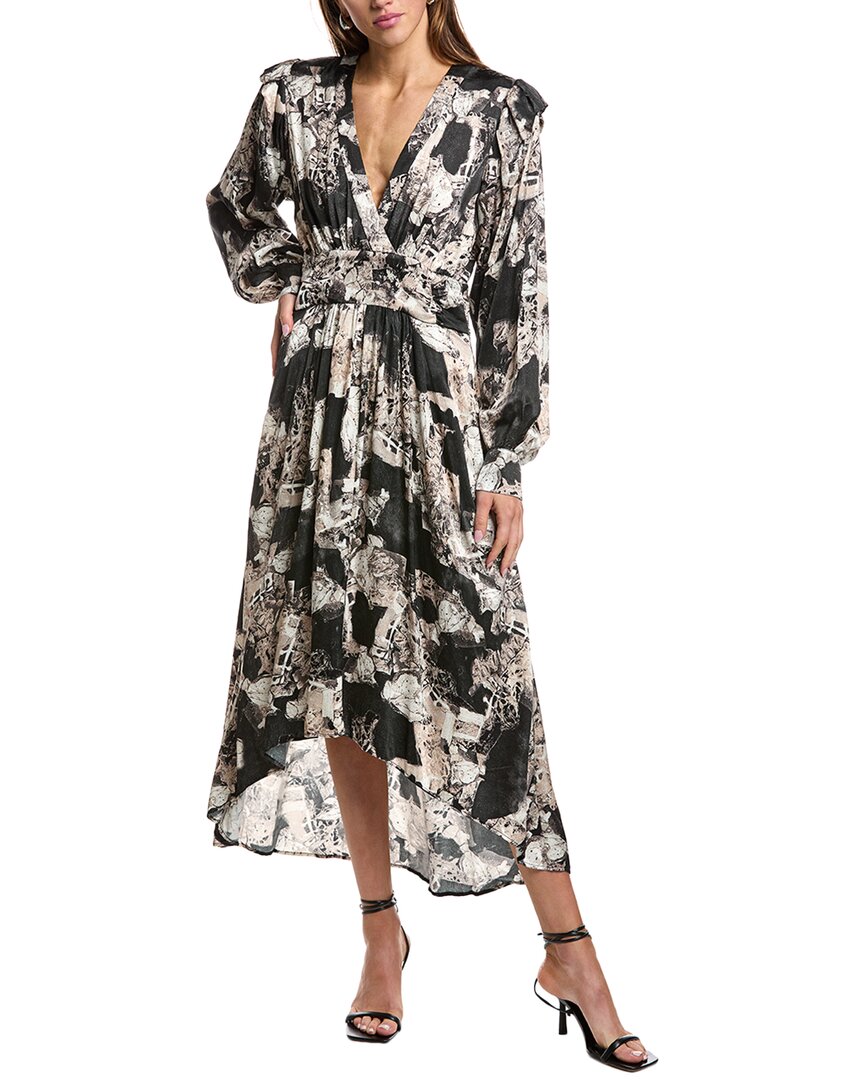 

IRO Nuna Silk-Blend Maxi Dres, черный