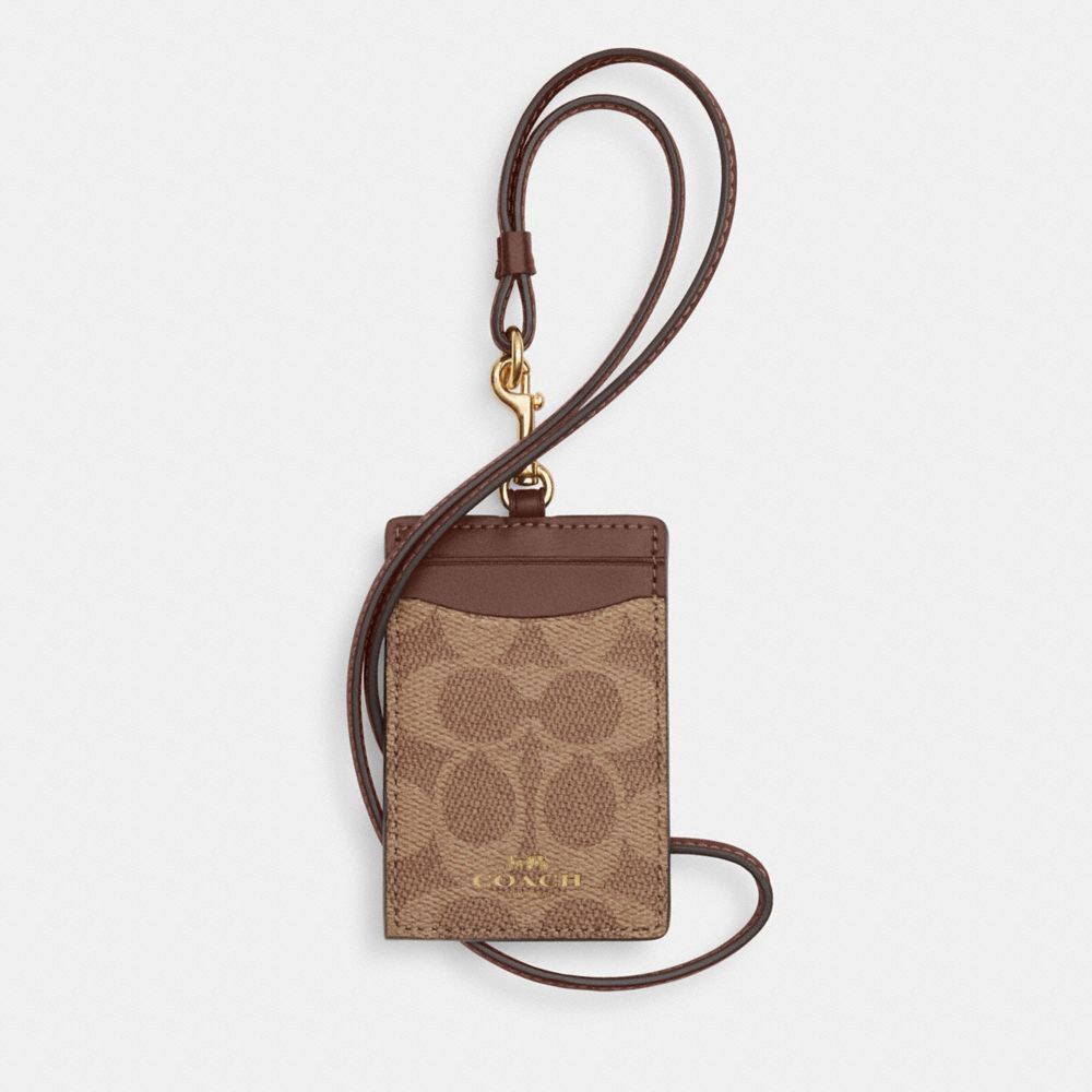 

Кошелек Coach Id Lanyard In Signaure Canvas, цвет Gold/Tan/Brown