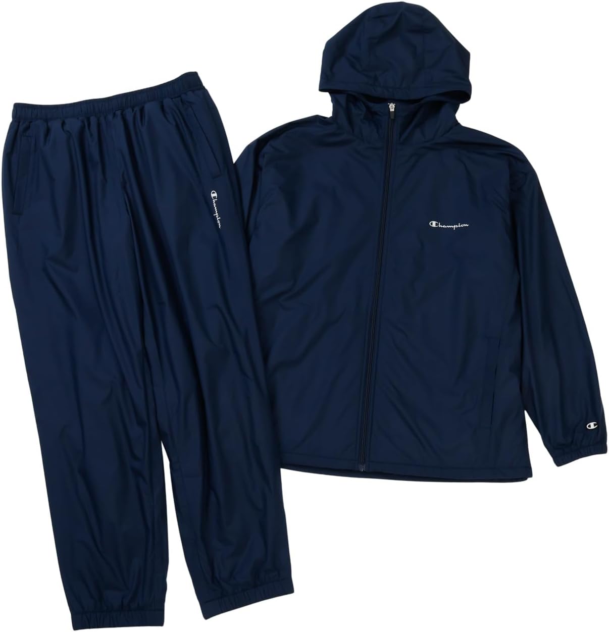 

Мужской комплект Champion C8-CSW01Z: ветровка, толстовка с длинным рукавом, флисовая подкладка, ветрозащитная, термобелье, логотип, худи на молнии, куртка и длинные брюки, темно-синий