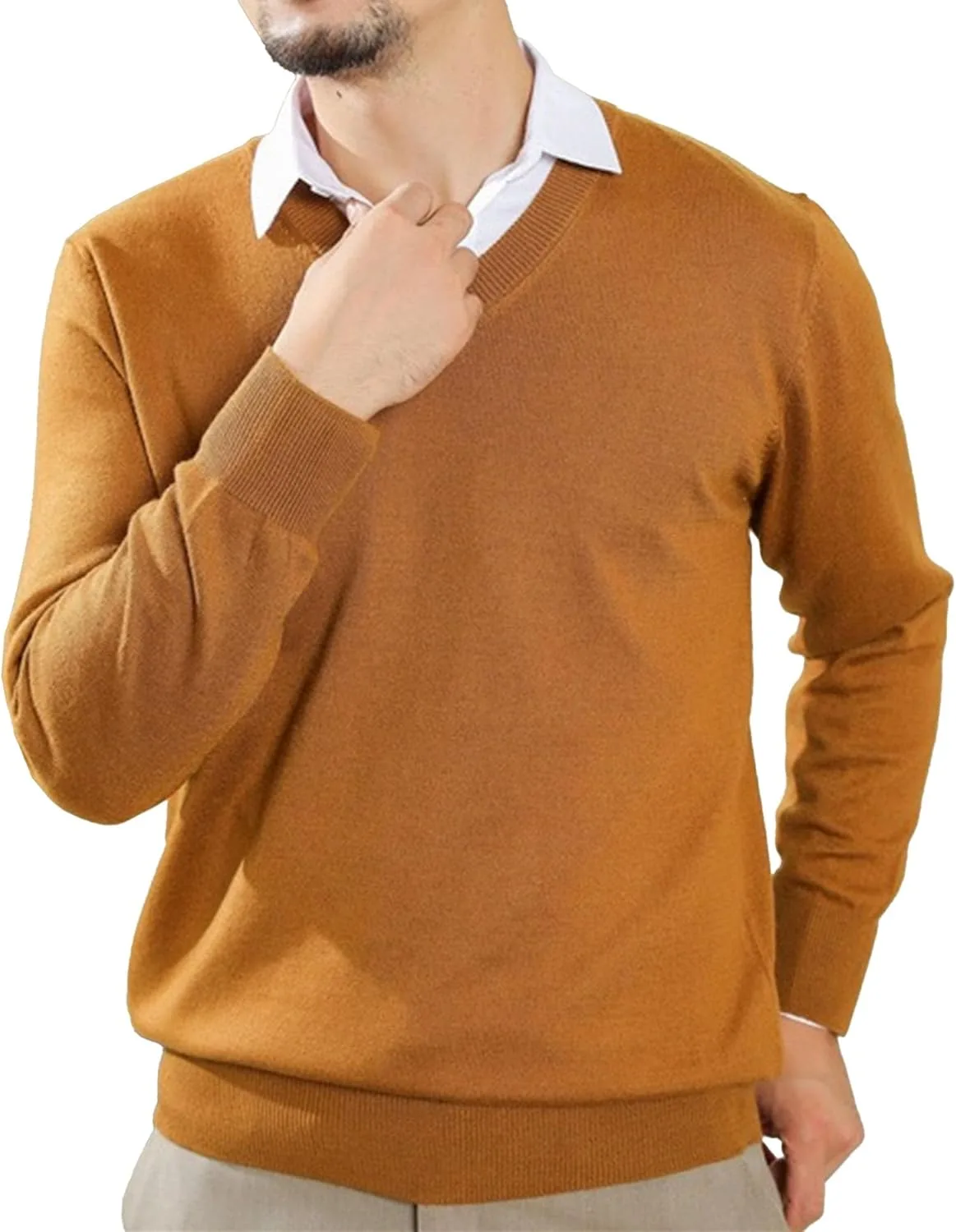 

Мужской свитер V-образным вырезом Slim Fit JEShifangjiusu