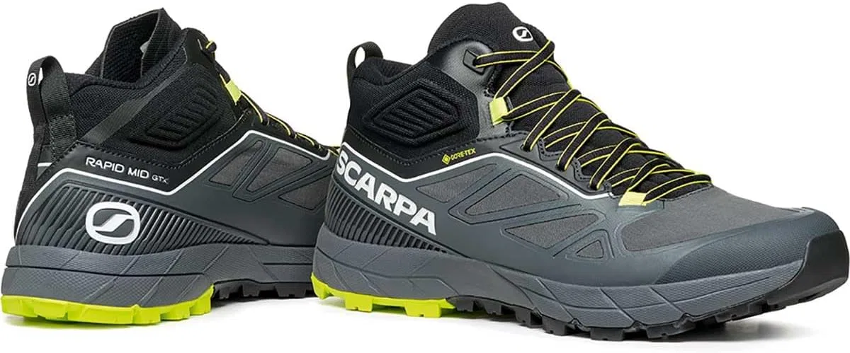Ботинки Scarpa Herren Rapid Mid GTX Schuhe, Anthracite Acid Lime — фото 4
