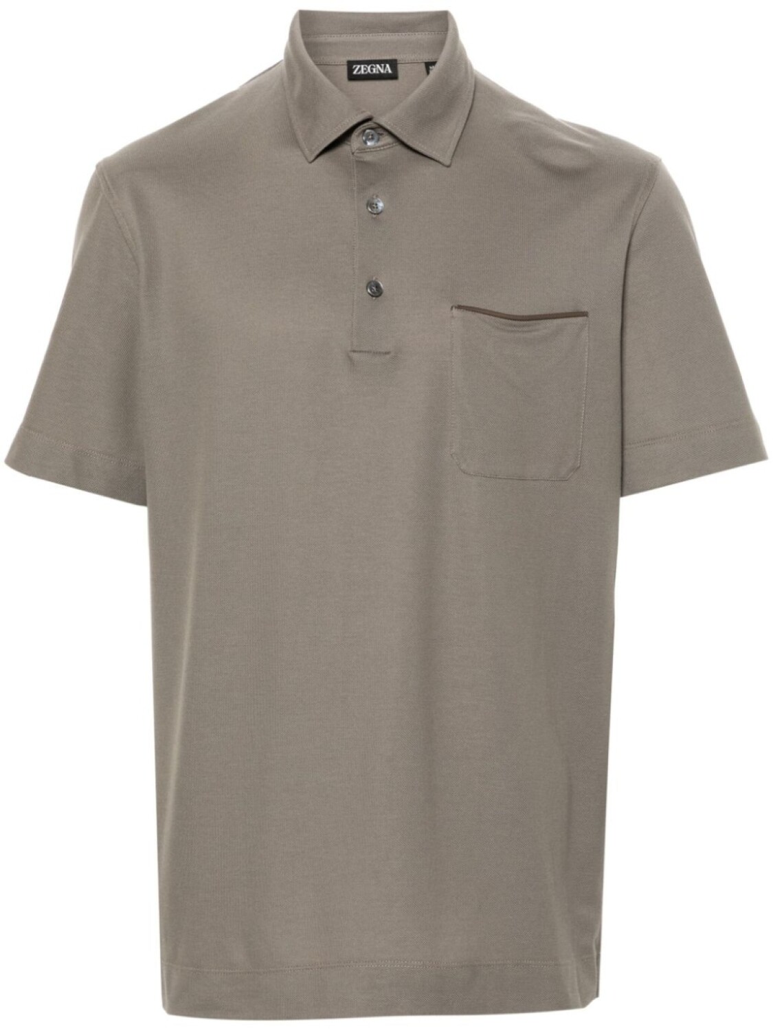 

Zegna рубашка поло с накладным карманом, серый