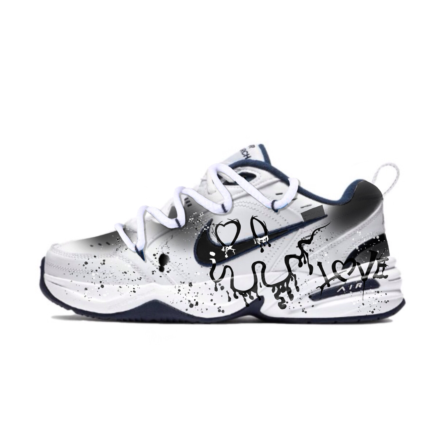 

Кроссовки Air Monarch 4 Chunky унисекс с низким верхом, черный, белый, серый Nike