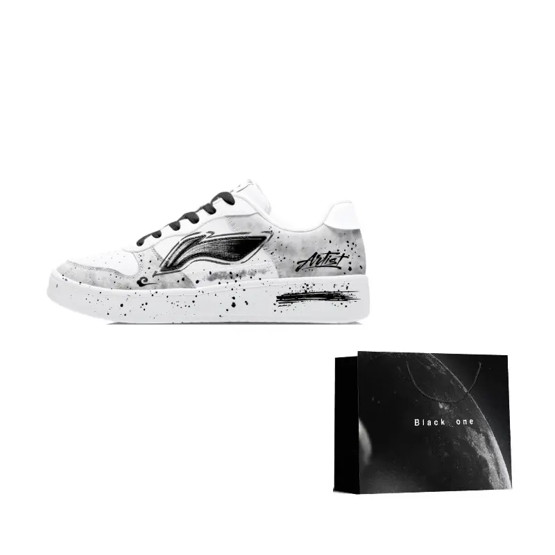 

Li Ning Floating Boat Slip Resistant, Abrasion Resistant, легкие низкие кроссовки для скейтбординга мужские Li-Ning, черный белый серый (with shopping bag)