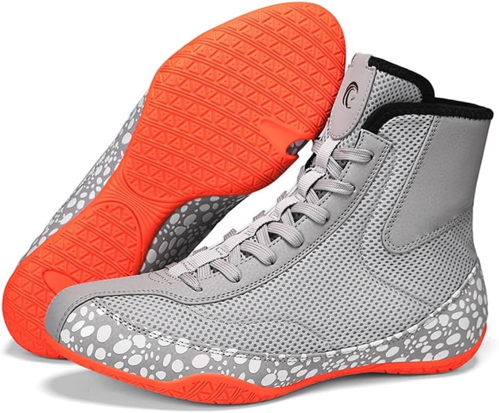 

Мужские борцовки высокие боксерские кроссовки, дышащие и легкие для соревнований и тренировок, для боевых видов спорта Hiuzylqx, серый