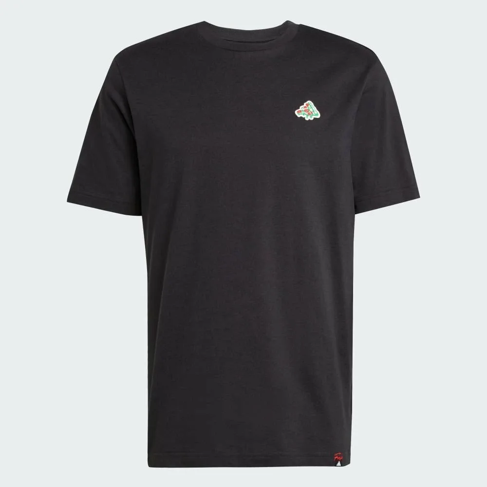 Футболка с графическим принтом «Мини-пицца» Adidas, black — фото 4
