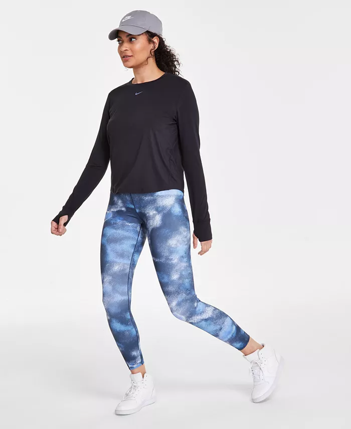 Женский топ One Classic Dri-FIT с длинными рукавами Nike, черный — фото 3