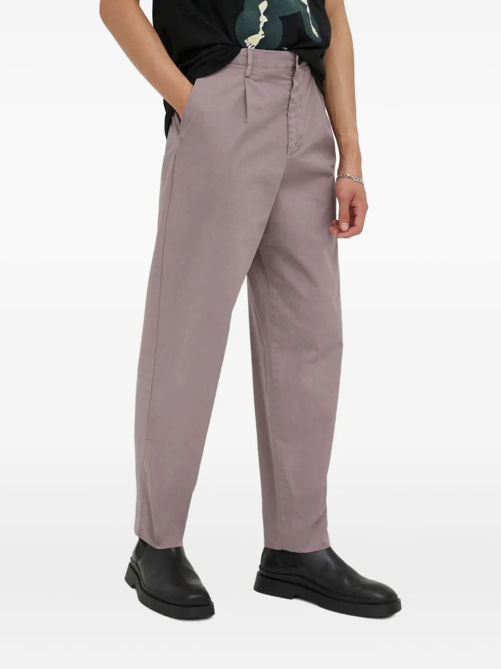 

Брюки со складками спереди Ps Paul Smith, фиолетовый