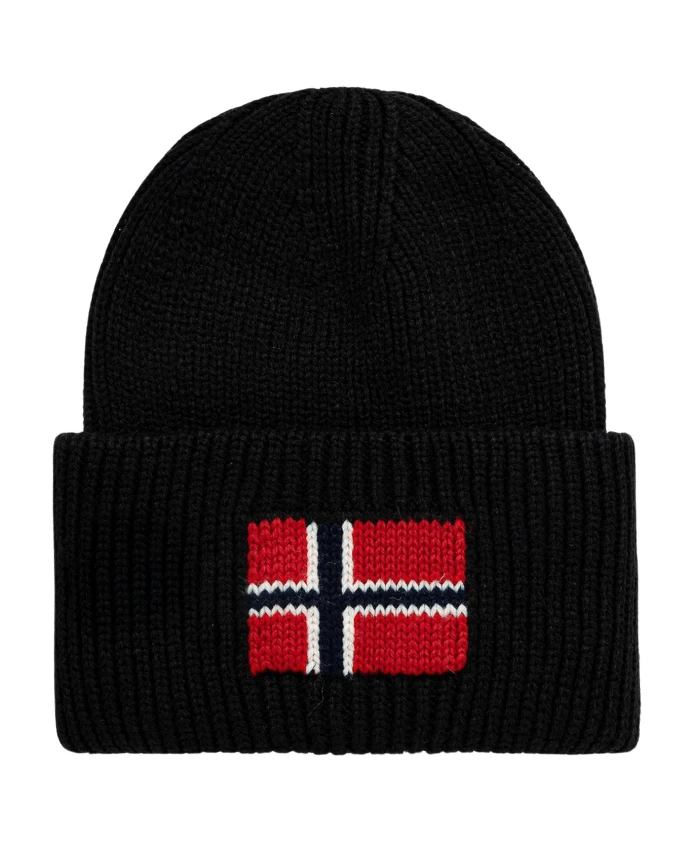 

Черная шерстяная зимняя шапка Napapijri, черный