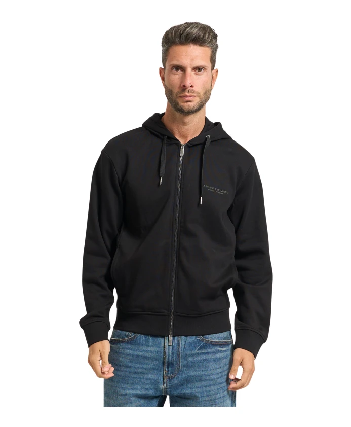 

Черная толстовка на молнии с карманами Armani Exchange, черный