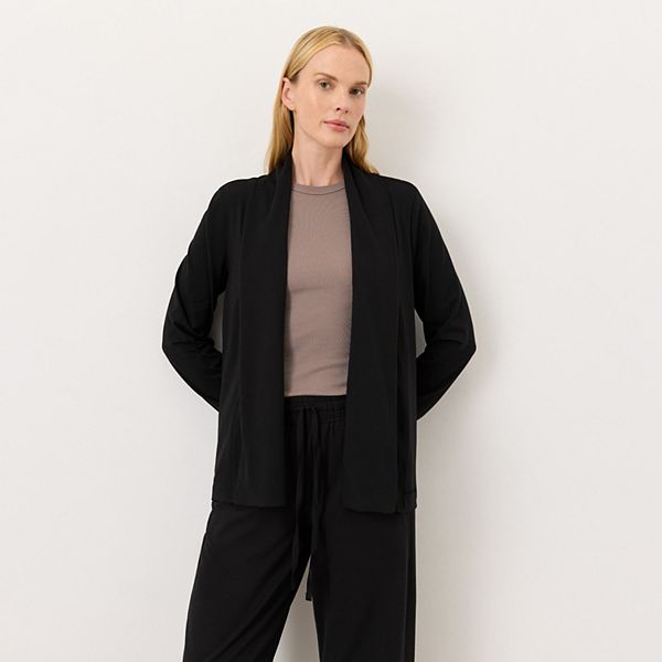 

Кардиган из органического люксового стрейч-джерси Pact, Black