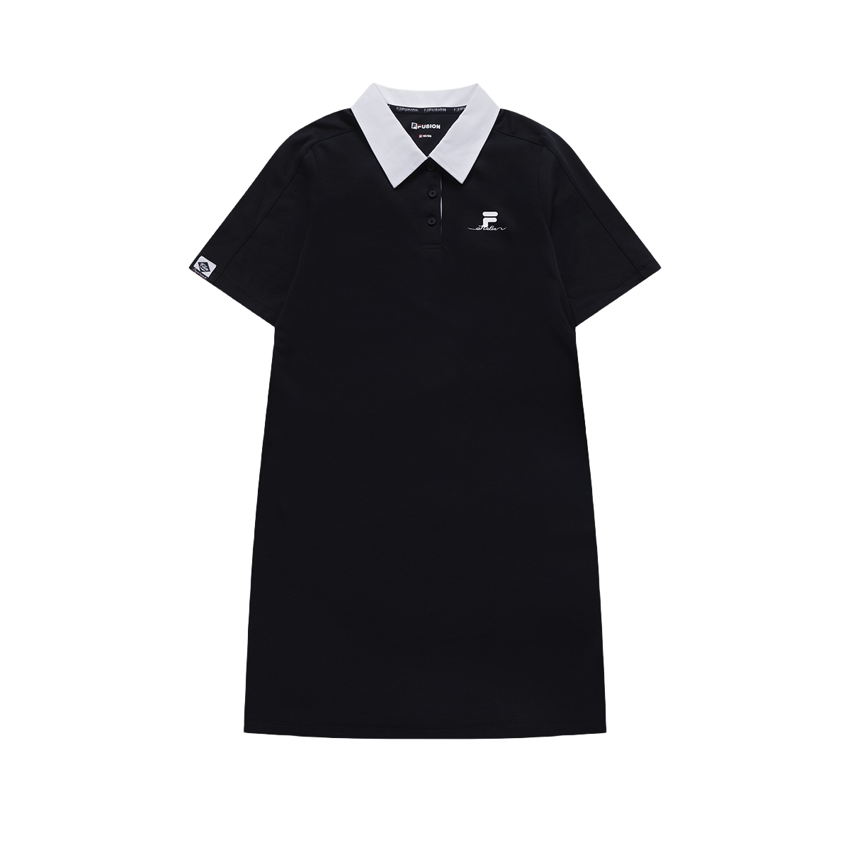 

FILA FUSION Женское платье с короткими рукавами из коллекции FOB Sports Lifestyle, цвет "угольно-черный"