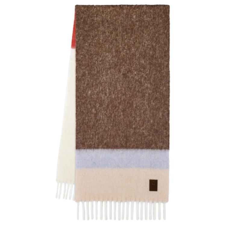 

Шарф из альпаки и полиамида вязаный женский в оттенках земли Ferragamo, mud