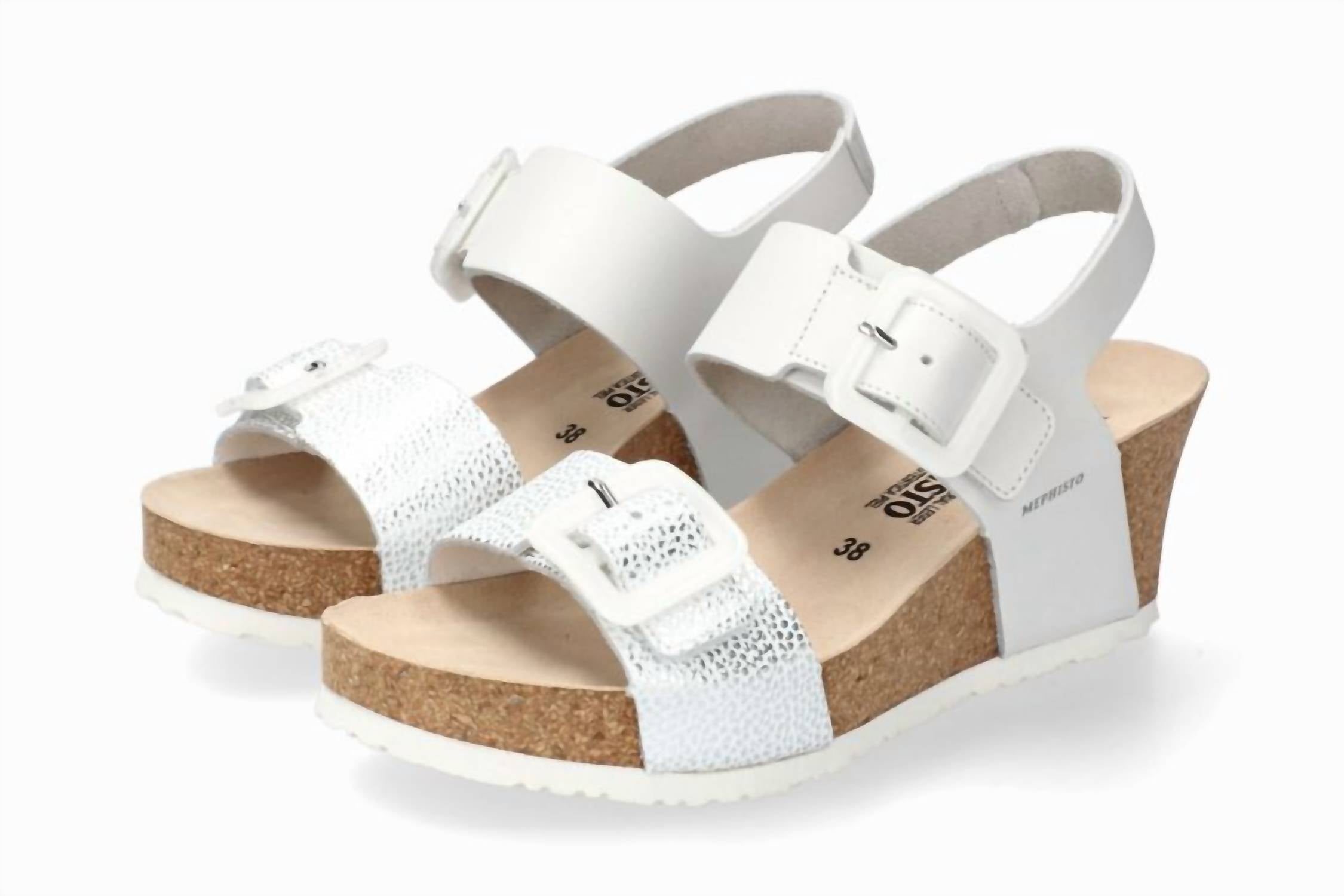 Women's Lissia Lightweight Walking Wedge Sandal In White MEPHISTO — фото 2