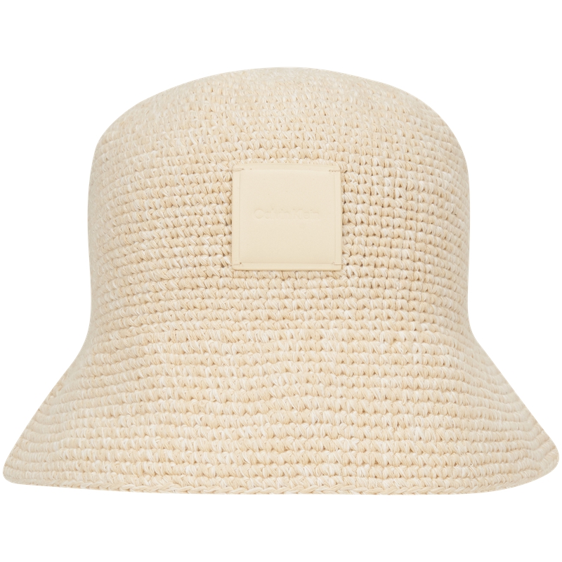 

Calvin Klein Хлопковая панама женская светло-бежевая желтая, O7T-Light Beige Yellow