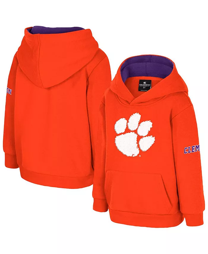 

Детская оранжевая толстовка Clemson Tigers с большим логотипом Volume Fleece Colosseum