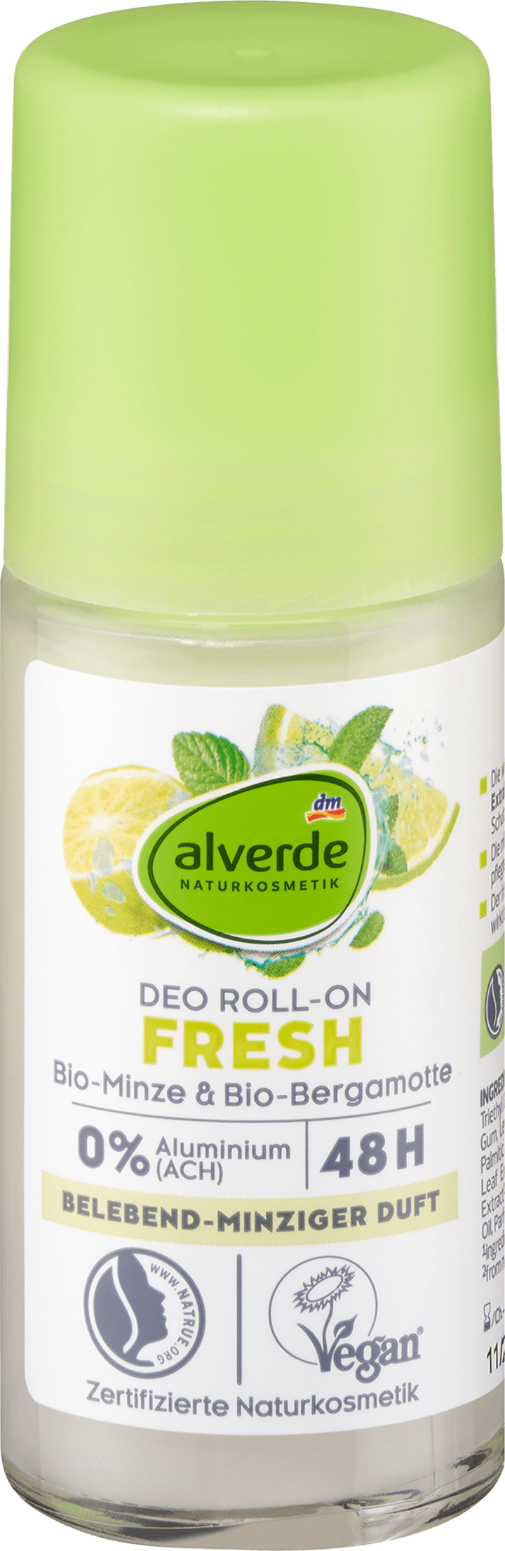 

Дезодорант alverde NATURKOSMETIK Deo Roll-On Fresh Minze Bergamotte, 50 ml