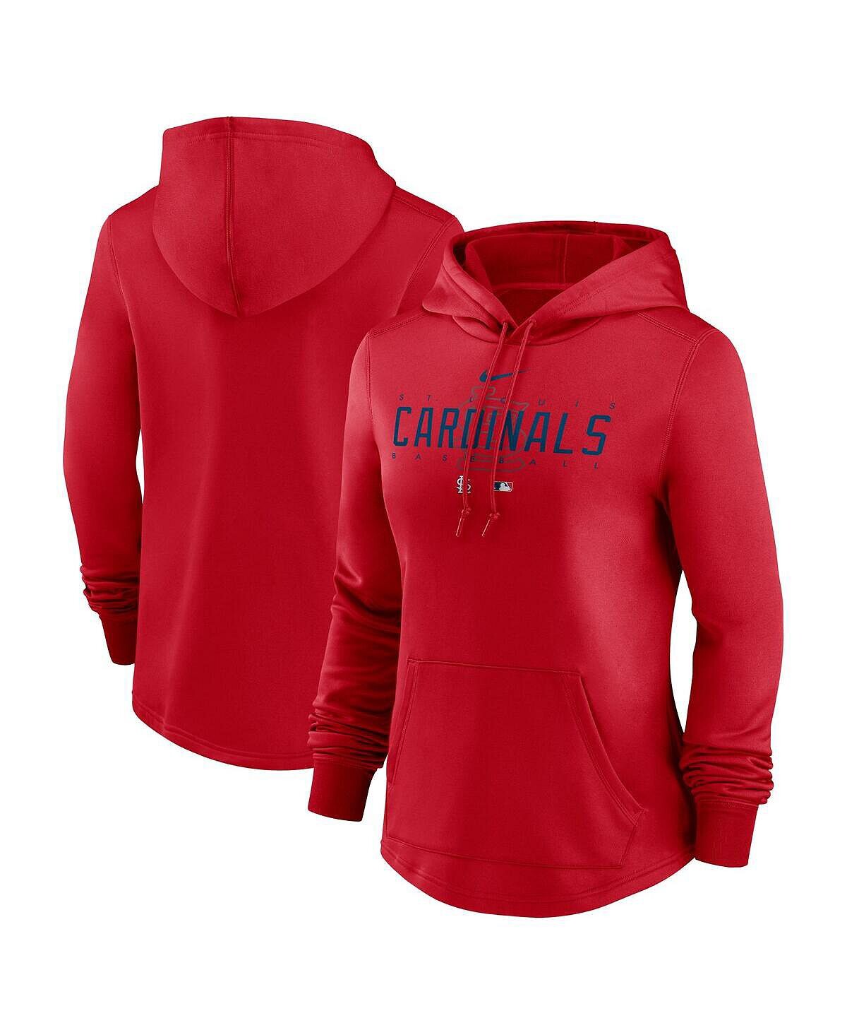 

Женский красный пуловер с капюшоном St. Louis Cardinals Authentic Collection Pregame Performance Nike, красный