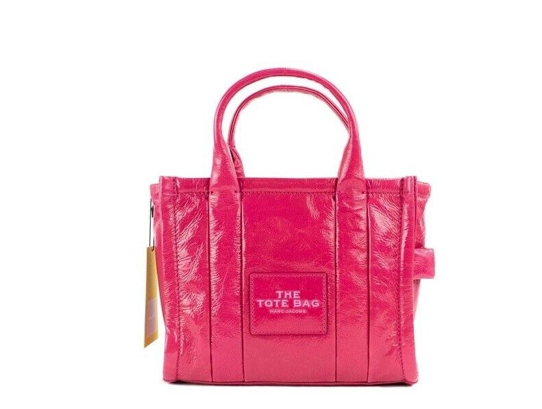 

Сумка-кошелек из блестящей мятой кожи Mini Tote Magenta Crossbody The Marc Jacobs