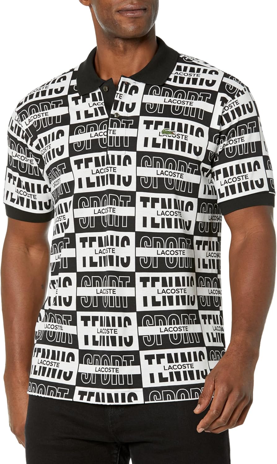 

Lacoste мужская короткая рукав поло с принтом, Blanc, Белый, Lacoste мужская короткая рукав поло с принтом, Blanc
