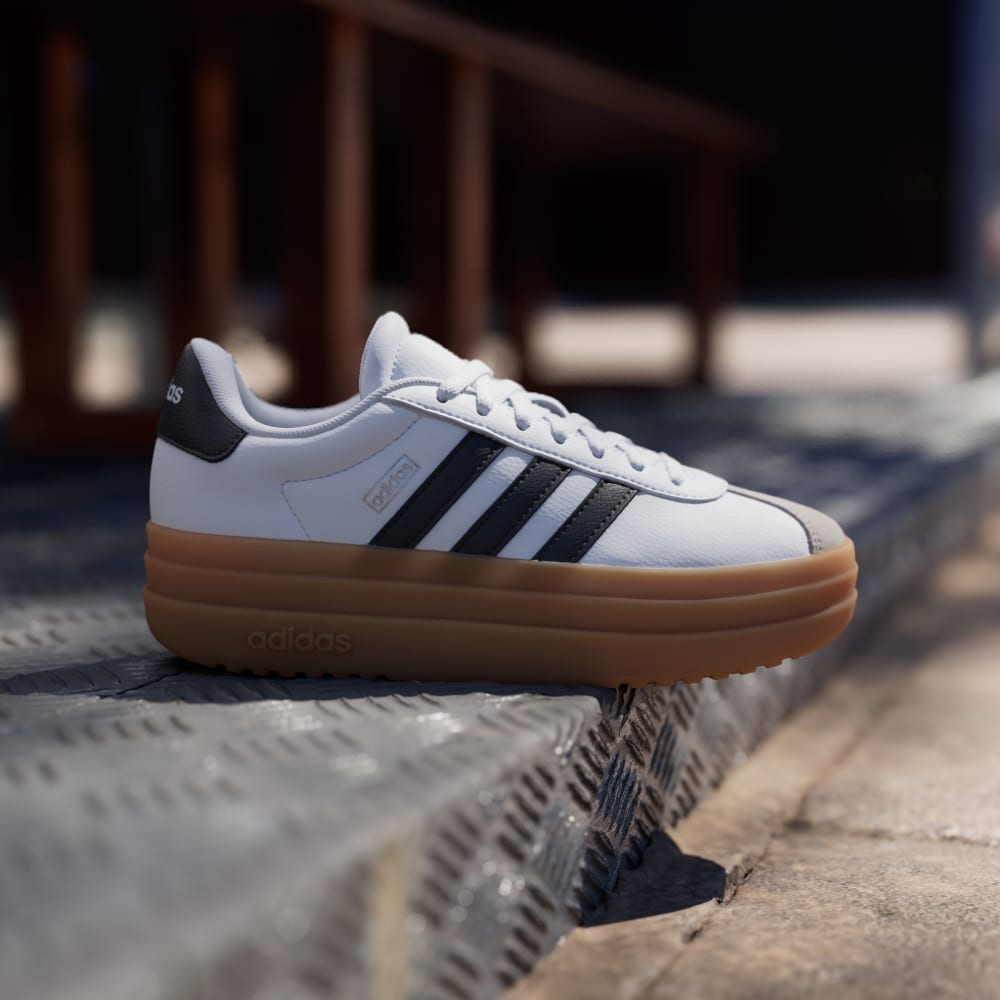 Кроссовки на платформе Adidas VL Court Bold Lifestyle Shoes Juniors, цвет Cloud White/Core Black/Wonder Beige — фото 2