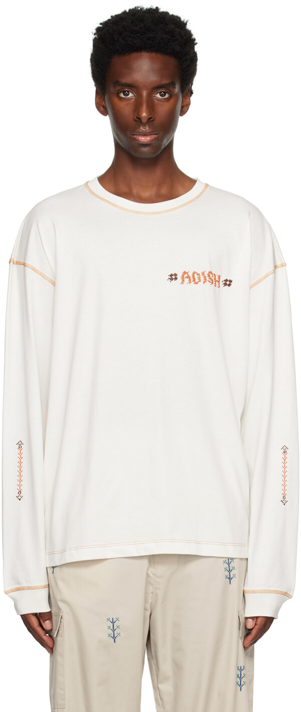 

ADISH Off-White Контрастная футболка с длинными рукавами