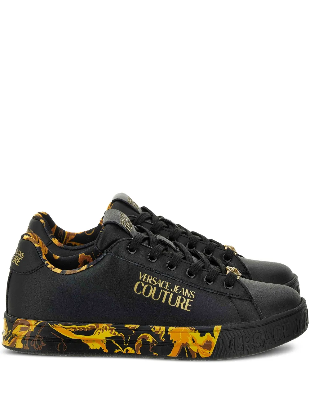 Кроссовки с принтом Baroque Versace Jeans Couture, черный