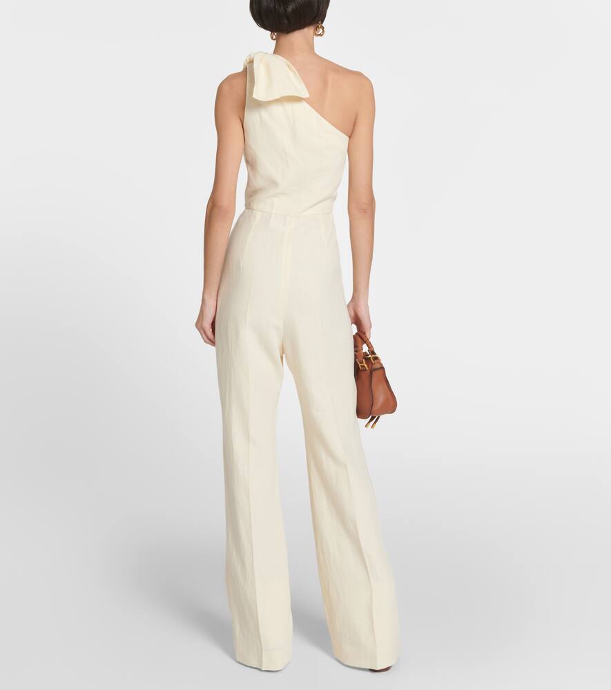 Льняной комбинезон с одним плечом Chloé, Coconut Milk — фото 3