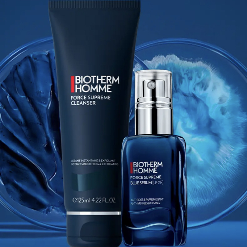 BIOTHERM BIYOUQUAN мужской набор для ухода за кожей с синим бриллиантом: очищающее средство и сыворотка, увлажняет и питает, 125мл+60мл — фото 3