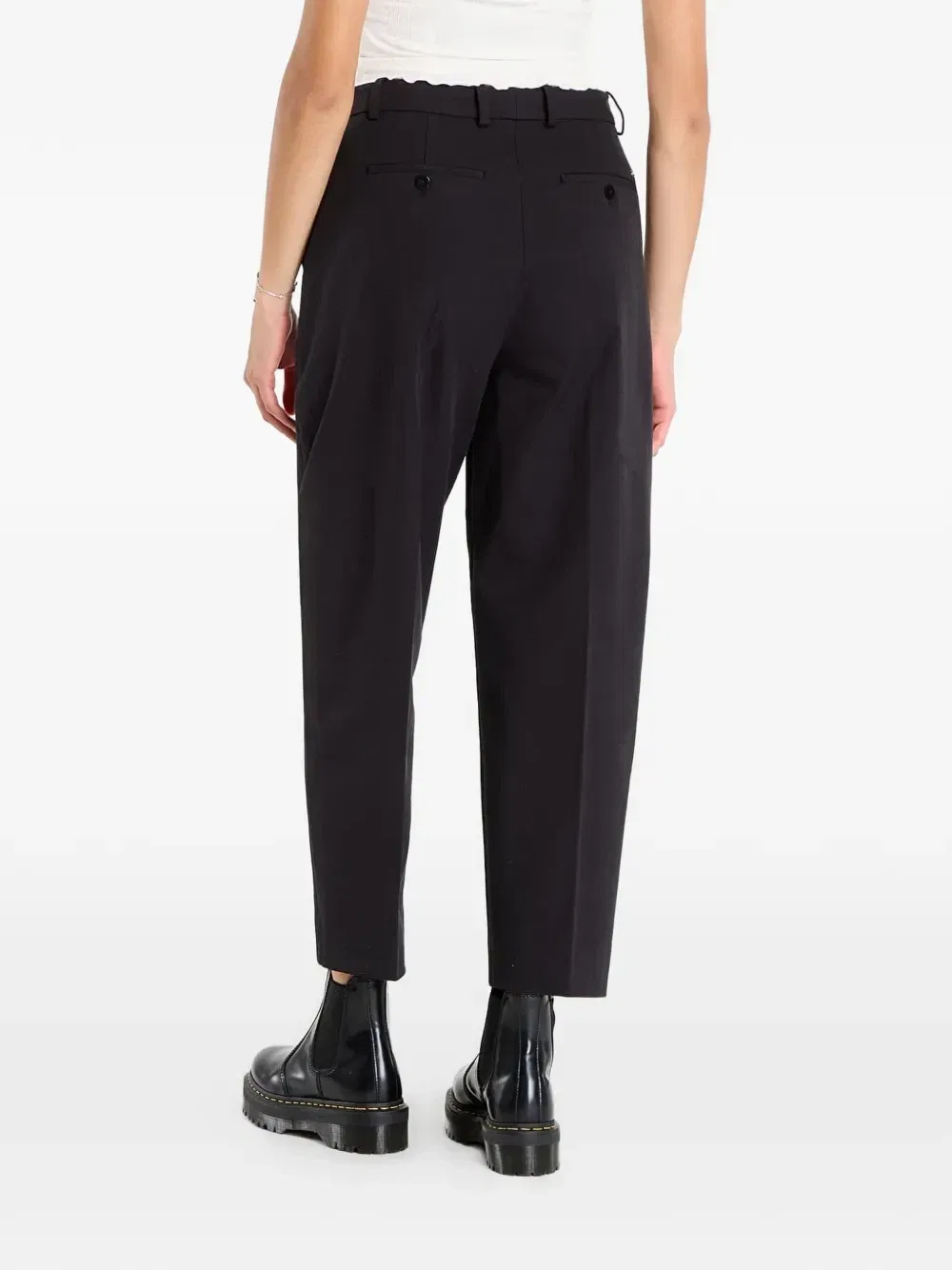 Габардиновые брюки Barrel Leg со складками Tommy Hilfiger, черный — фото 3