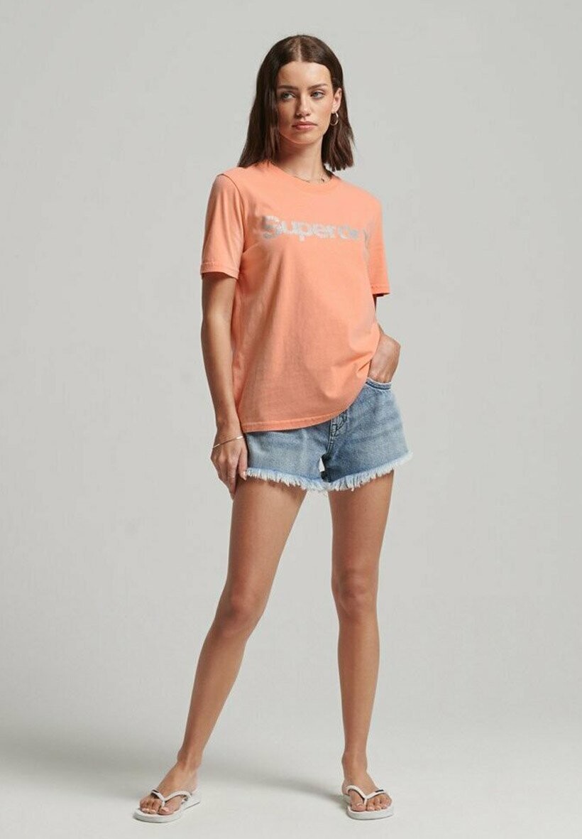 

Футболка с принтом Superdry, пунш папайя розовая, Розовый, Футболка с принтом Superdry, пунш папайя розовая